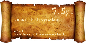 Tarpai Szilveszter névjegykártya